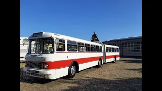 Abholung des Ikarus 180 der Chemnitzer Straßenbahnfreunde e.V. bei der OmSa in Güstrow, August 2022
