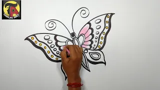 How to draw a butterfly.// Butterfly drawing. Tarun Art.