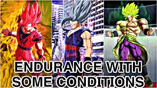 CHARACTERS WHO HAVE ENDURANCE!!! BUT WITH SOME CONDITIONS 🔥 IN Dragon Ball Legends