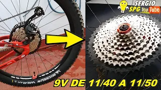 🚴Como Cambiar Cassette de Piñones 9V 11-40 a 11-50 en Bici MTB 🚴How to Change Cassette MTB Shimano