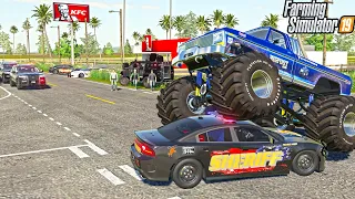 BIGFOOT MONSTER TRUCK (POLICE CHASE) | FARMING SIMULATOR 2019