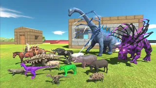 ESCAPE FROM TRICERATOPS & BRACHIOSAURUS ALIENS - Animal Revolt Battle Simulator Escape from Monster