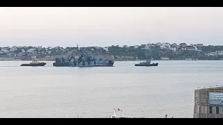 Photo Shows the Samum Sagging at the Rear and Helped into Sevastopol by Tugs After Marine Drone Hit!