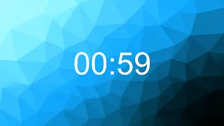 1 minute Silent Timer - countdown - blue polygon background