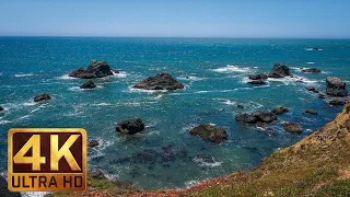 4K Ocean Relaxation Video - Kalifornijas pludmale | 5 stundas okeāna viļņi Skaņas - 1.daļa