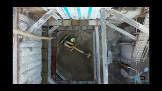 Shaft Excavation with Remote Controlled Electric Robot