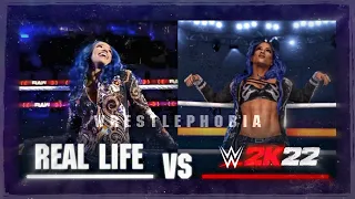 WWE 2K22: Sasha Banks - Entrance Comparison: Real Life vs WWE 2K22 (re-upload)