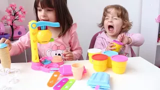 Família peppa pig na sorveteria de massinha | Jéssica Godar e Laurinha e Helena