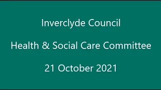 Health & Social Care Committee 21 October 2021