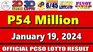 Lotto Result Today 9pm January 19 2024 6/58 6/45 4D Swertres Ez2 PCSO