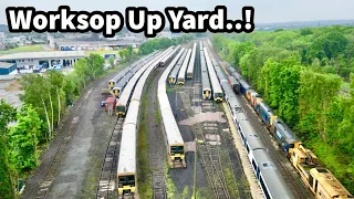 AEREAL Views of the Units & Locos in WORKSOP UP YARD..! Including Class 20, 37, 47, 379 & 465's