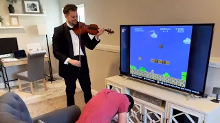 Rob Playing Violin to Me Playing Mario, but I Keep Messing Up. (Bloopers #17)