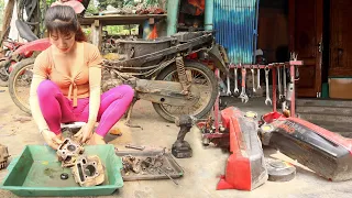 Genius girl repaired, restored a severely damaged Honda motorbike engine | Mechanic Girl