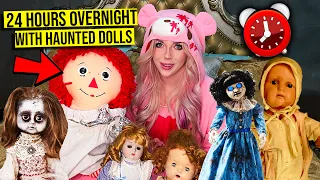 SPENDING 24 HOURS OVERNIGHT With MY HAUNTED DOLLS...(*creepy*)