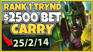 *$2500 BET* THE CRAZIEST 1V9 CARRY OF MY LIFE! (VS. TF BLADE) - League of Legends