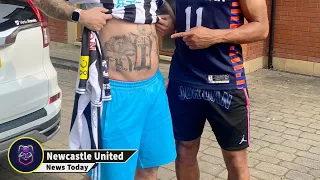 Newcastle footie fan who has his hero Joelinton tattooed on his belly stunned when he invites h...