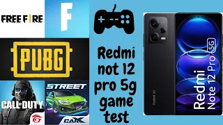 redmi not 12 pro 5g gaming test : pubg , Fortnite, freefire , carx street, call of duty