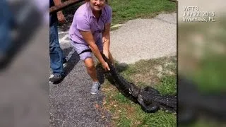 Woman saves dog from alligator