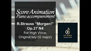 Richard Strauss "Morgen!" Original key (G major) Score animation [Piano only]
