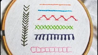 Hand embroidery stitches for beginners: 7 Basic Embroidery Stitches | Embroidery tutorial Part 2