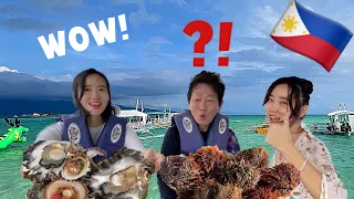 [🇵🇭🇰🇷]My Korean parents tried seafood for the first time in the Philippine sea!