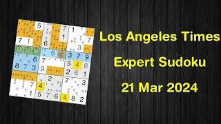 Los Angeles Times Expert Sudoku 21 Mar 2024 - Sudoku From Zero To Hero