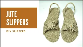 Diy jute slippers | handmade slippers | how to make slippers( sandals ) with jute | Art hub.#jute