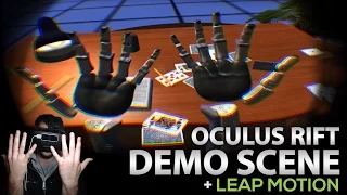 LeapDesk - Oculus Rift DK2 Demo Scene + Leap Motion