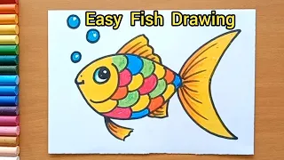 Easy Fish drawing | How to draw a fish