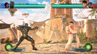 Black Panther & Black Widow vs Ryu & Chun-Li (Hardest AI) - Marvel vs Capcom: Infinite