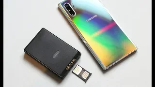 Galaxy Note 10+ with 2, 3 or 4 active numbers using SIMore E-Clips Gold Dual / Triple SIM adapter