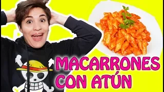 MACARRONES CON TOMATE Y ATÚN-RECETA FÁCIL