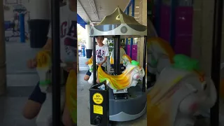 1970s Mini carousel kiddie ride (Gray, dark gray and bright yellow; Replaced)