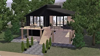 Лесной современный домик с гаражом/ The sims 3/ Speed building
