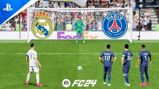 FC 24 | Ronaldo vs Messi Neymar Mbappe | Real Madrid vs PSG| UCL FINAL | Penalty Shootout - PS5