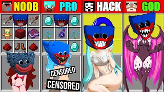 Minecraft NOOB vs PRO vs HACKER vs FNF HUGGY WUGGY CRAFTING CHALLENGE GIRLFRIEND SKY HATSUNE MIKU