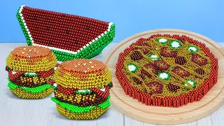 Compilation Asmr Eating : Mukbang Animation with Magnet Balls | Magnet World Stop Motion Cooking