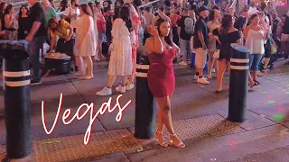 Las Vegas Strip at Night - Walking Tour and People Watching [4K]