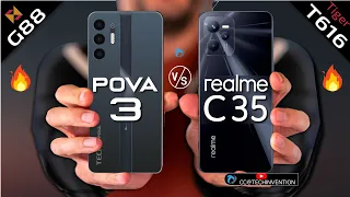 Tecno POVA 3 VS Realme C35  | Camera | Body | AnTuTu | Benchmark | Display | Full Comparison.