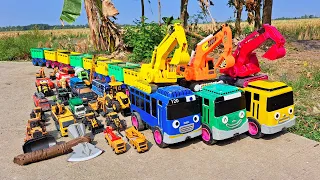 Mobil Truk Tronton Panjang Penuh Mobil Mobilan, Excavator, Truk Molen, Bulldozer, Loader, Forklift