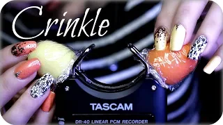 ASMR TASCAM Mic Crinkling (NO TALKING) Deep Ear Relaxing Crinkles 💤 Plastic Wrap, Vinyl, Paper +