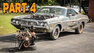 ABANDONED Dodge Challenger Rescued After 35 Years Part 4: Old Engine Teardown