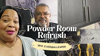 NEW: Powder Room/Half Bath Refresh with EVERWALLPAPER! (Part One)