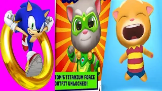 Sonic Dash vs Talking Tom Hero Dash  vs Tom Gold Run (Talking Ginger) - Android Gameplay