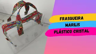 Frasqueira Marilis com plástico cristal e tricoline