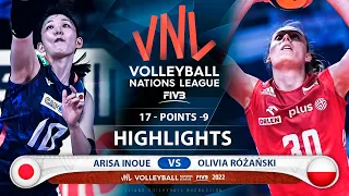 Arisa Inoue vs Olivia Różański | Japan vs Poland | Highlights | VNL 2022 (HD)