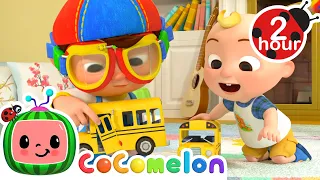 Wheels on the Bus - Let's repair the Bus !  | Cocomelon | Moonbug Kids - Fun Zone
