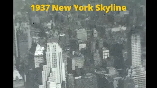 1937 New York City NYC Skyline - Vintage Black and White Footage