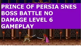 Prince of Persia Snes Boss Battle No damage Level 6 Gameplay