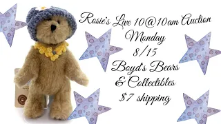 Rosie's LIVE 10@10am Boyd's Bear @ collectible sale ~ 8/15